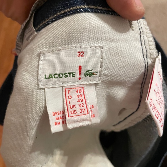 Lacoste raw denim blue jeans 32x30 skinny fit - Picture 3 of 9